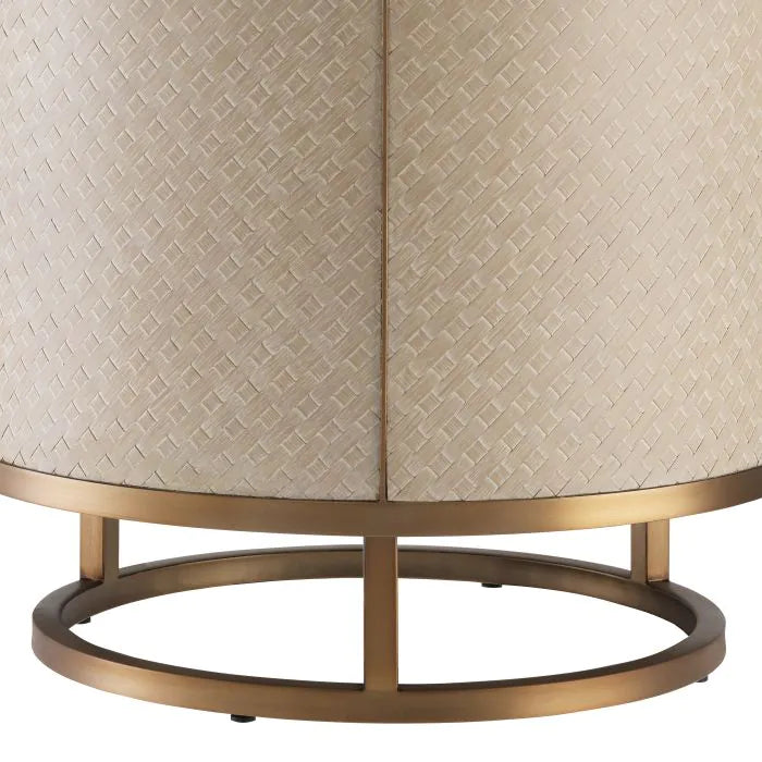 Product photograph of Napa Valley Side Table - Woven Washed Oak Veneer from Olivia's.