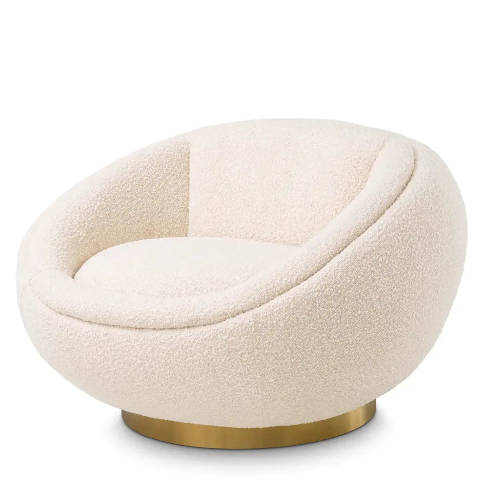 Eichholtz Bollinger Swivel Chair In Boucl Cream