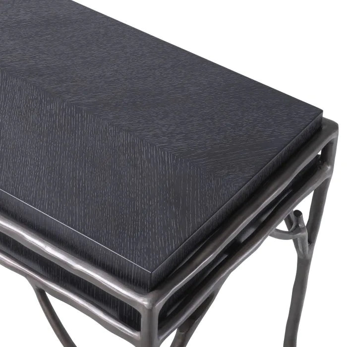 Product photograph of Eichholtz Premier Console Table In Charcoal Grey Oak Veneer from Olivia's.