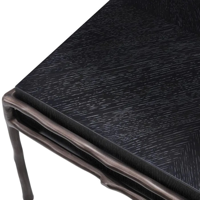 Product photograph of Eichholtz Premier Side Table In Charcoal Grey Oak Veneer from Olivia's.