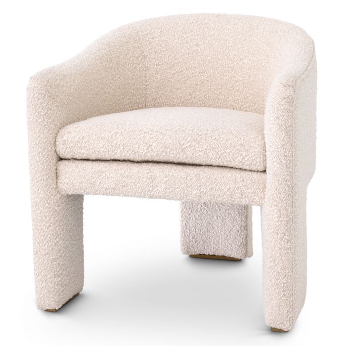 Product photograph of Eichholtz Pebbles Chair In Boucl Cream from Olivia's