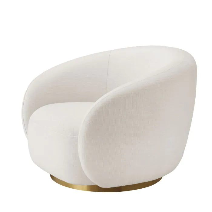 Product photograph of Eichholtz Brice Swivel Chair In Avalon White from Olivia's.