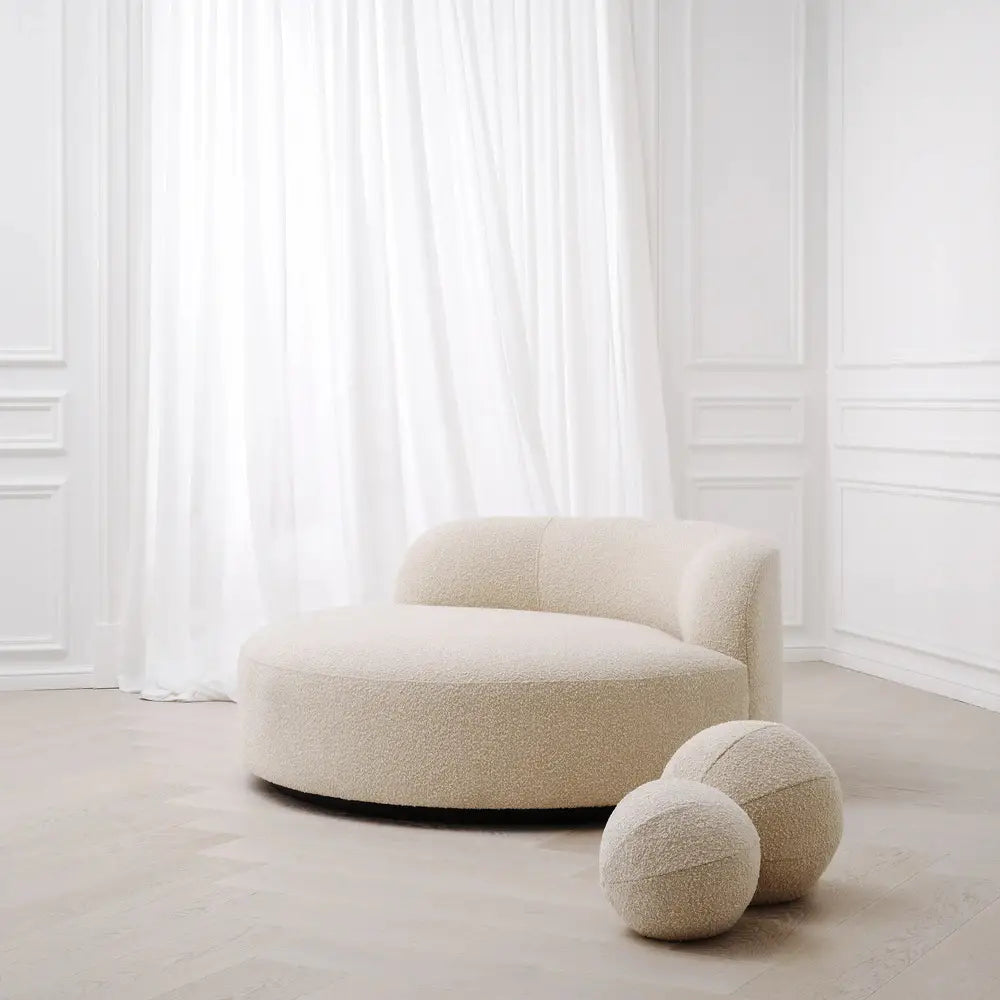 Product photograph of Eichholtz Bj Rn Round Sofa In Boucl Cream from Olivia's.