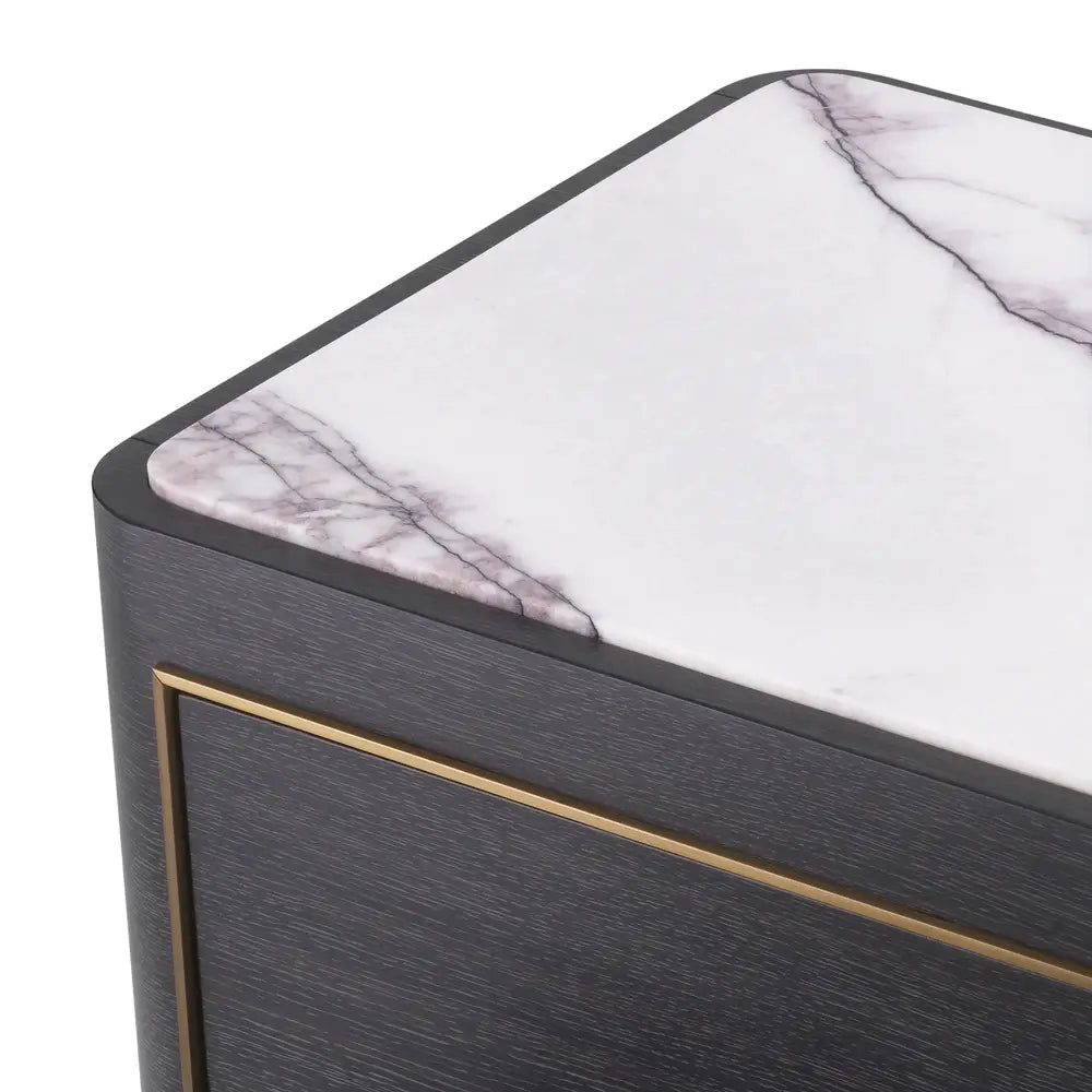 Product photograph of Eichholtz Corazon Bedside Table In Charcoal Grey Oak Veneer from Olivia's.