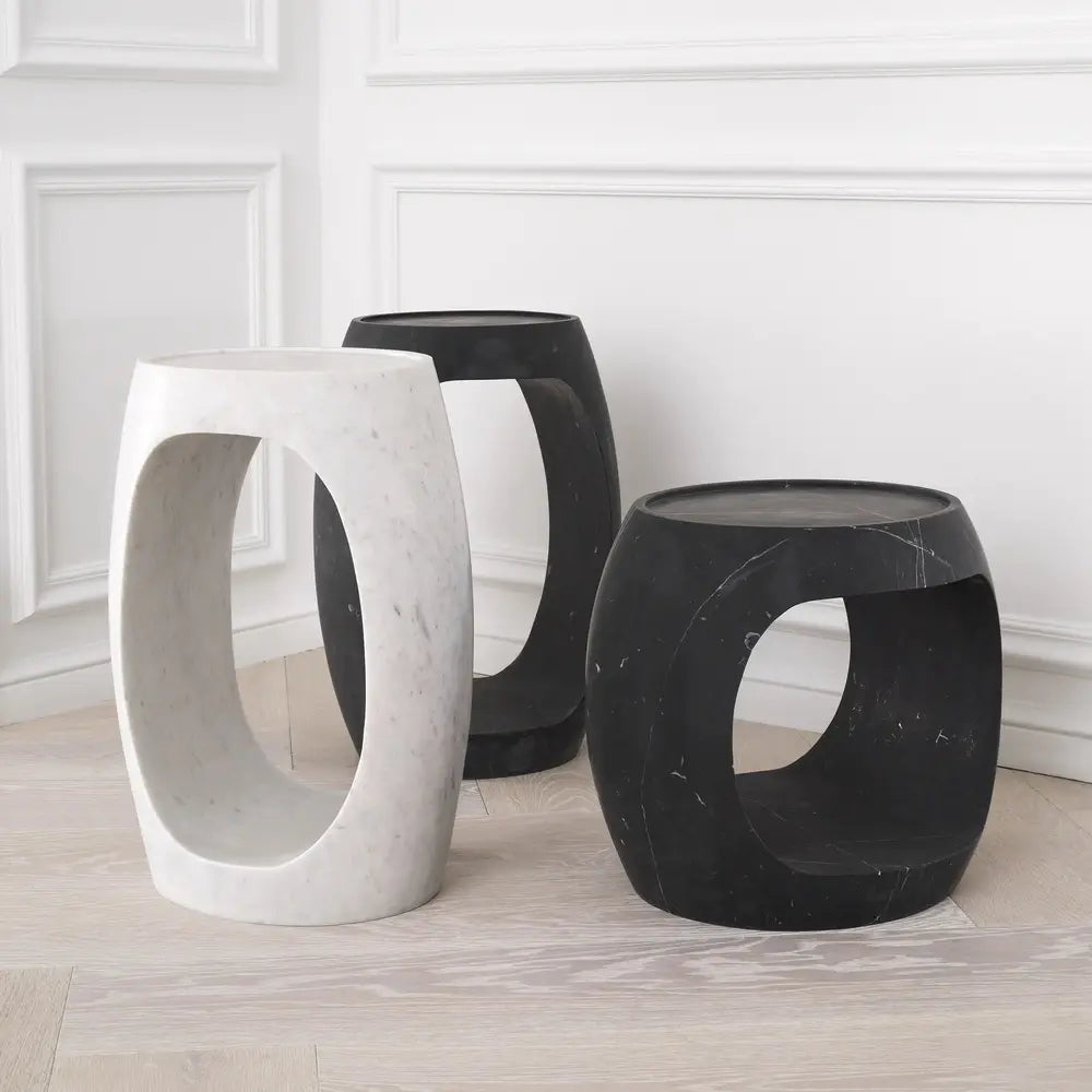 Product photograph of Eichholtz Clipper Low Side Table In Honed Black Marble from Olivia's.