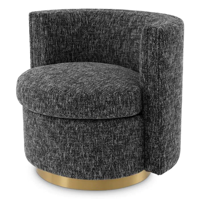 Product photograph of Eichholtz Amanda Swivel Chair In Cambon Black from Olivia's