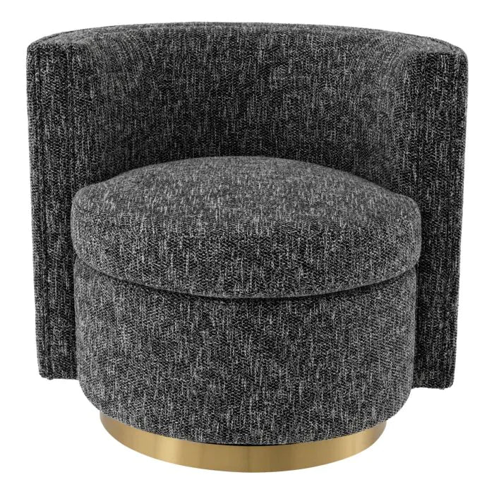 Product photograph of Eichholtz Amanda Swivel Chair In Cambon Black from Olivia's.