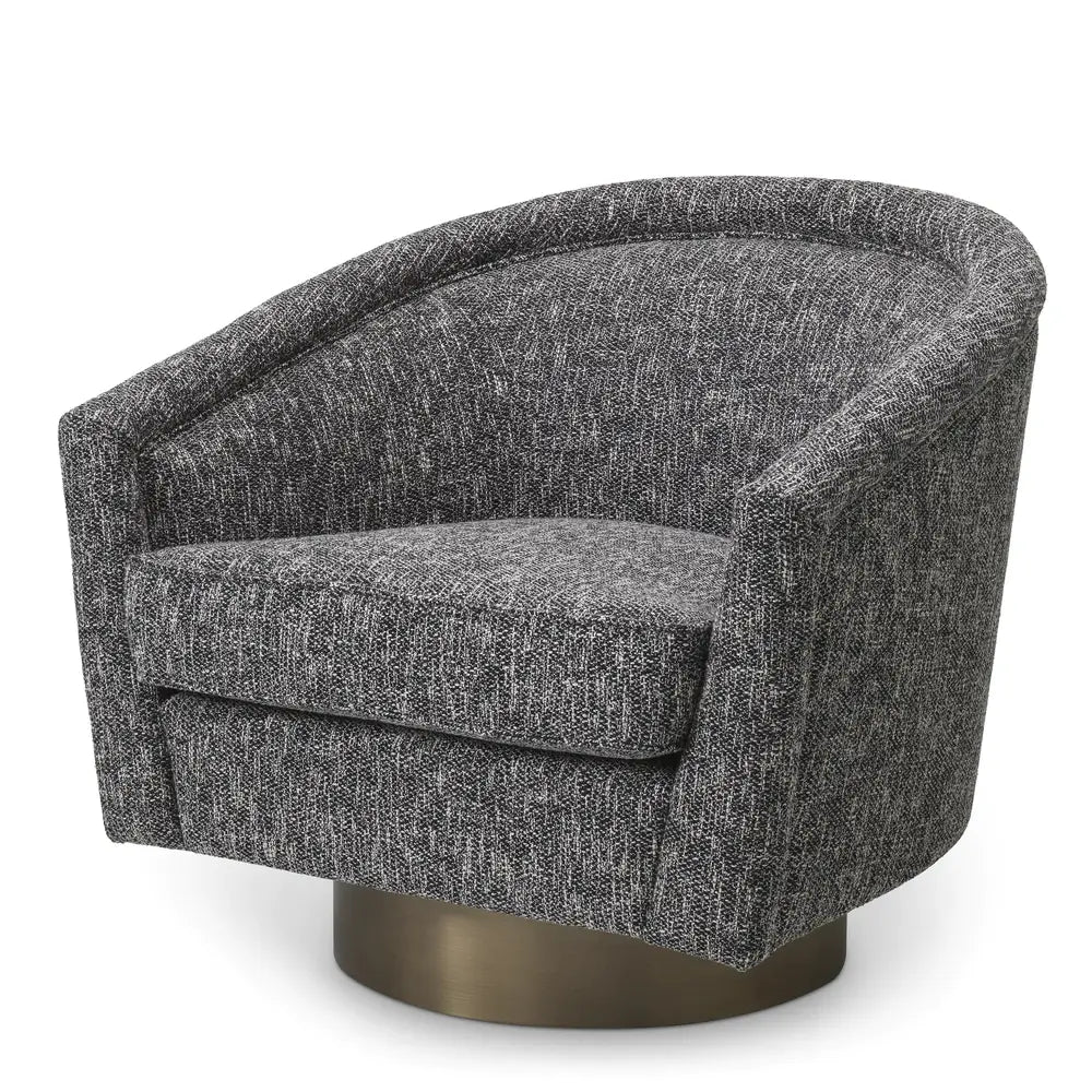 Product photograph of Eichholtz Catene Swivel Chair In Cambon Black from Olivia's