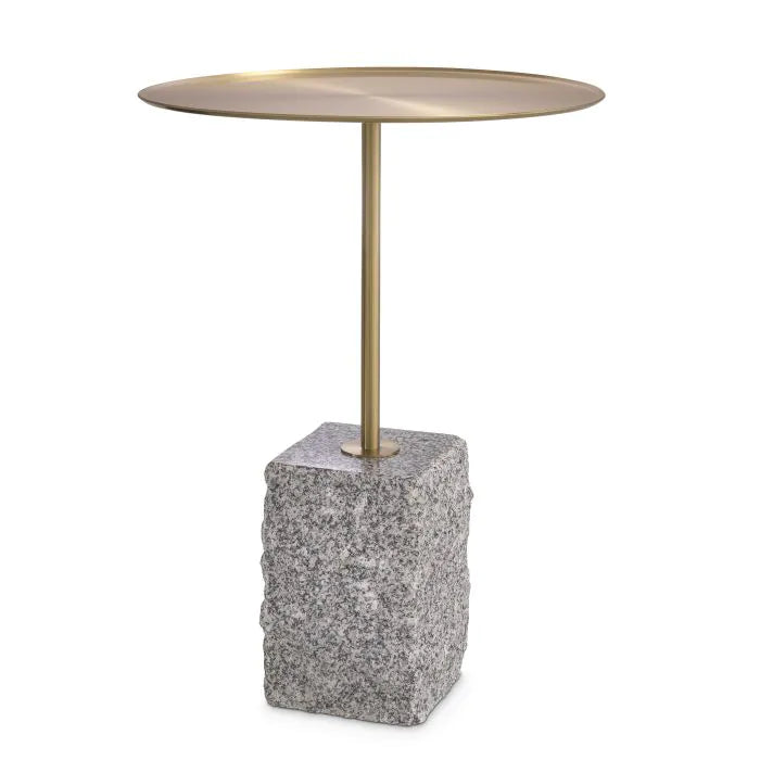 Product photograph of Eichholtz Cole Side Table In Brushed Brass Finish Granite from Olivia's