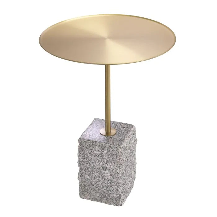 Product photograph of Eichholtz Cole Side Table In Brushed Brass Finish Granite from Olivia's.