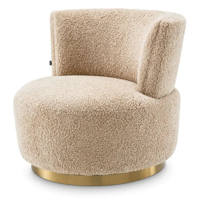 Eichholtz Swivel Chair In Alonso Canberra Sand