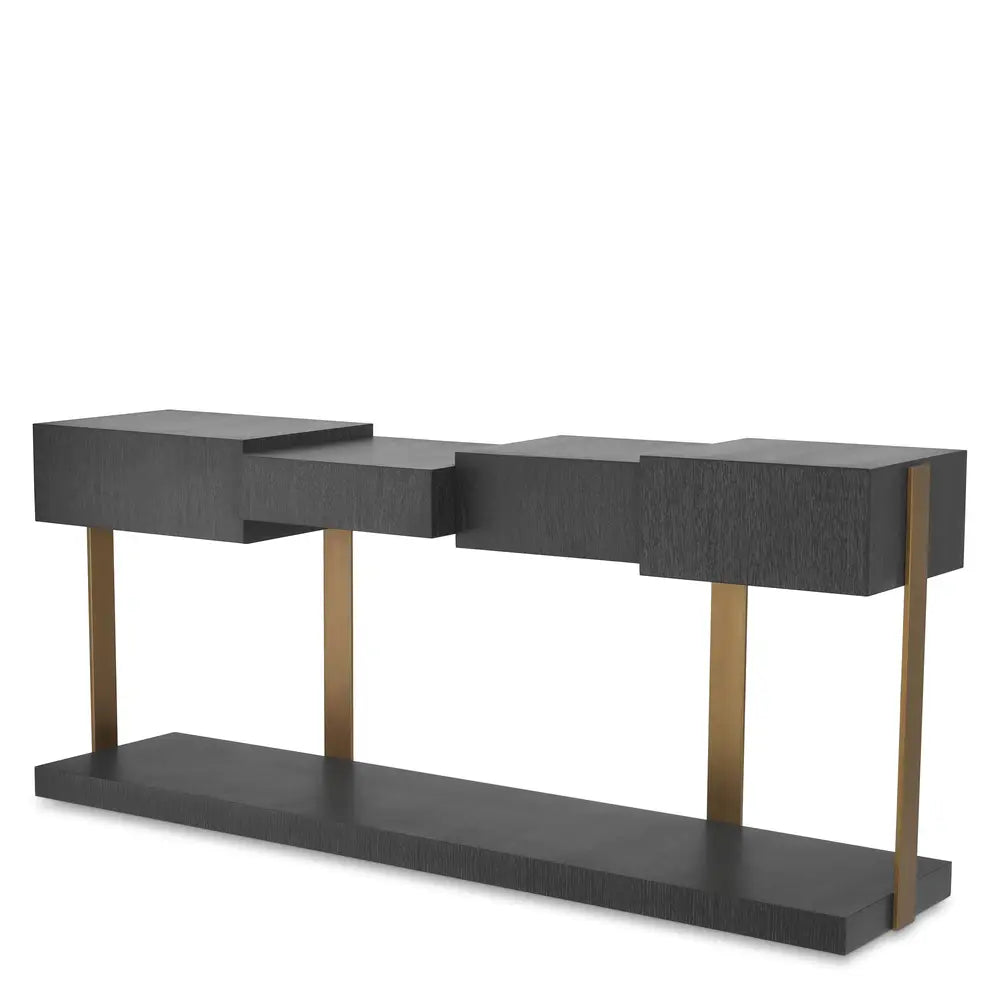 Eichholtz Nerone Console Table In Charcoal Grey Oak Veneer