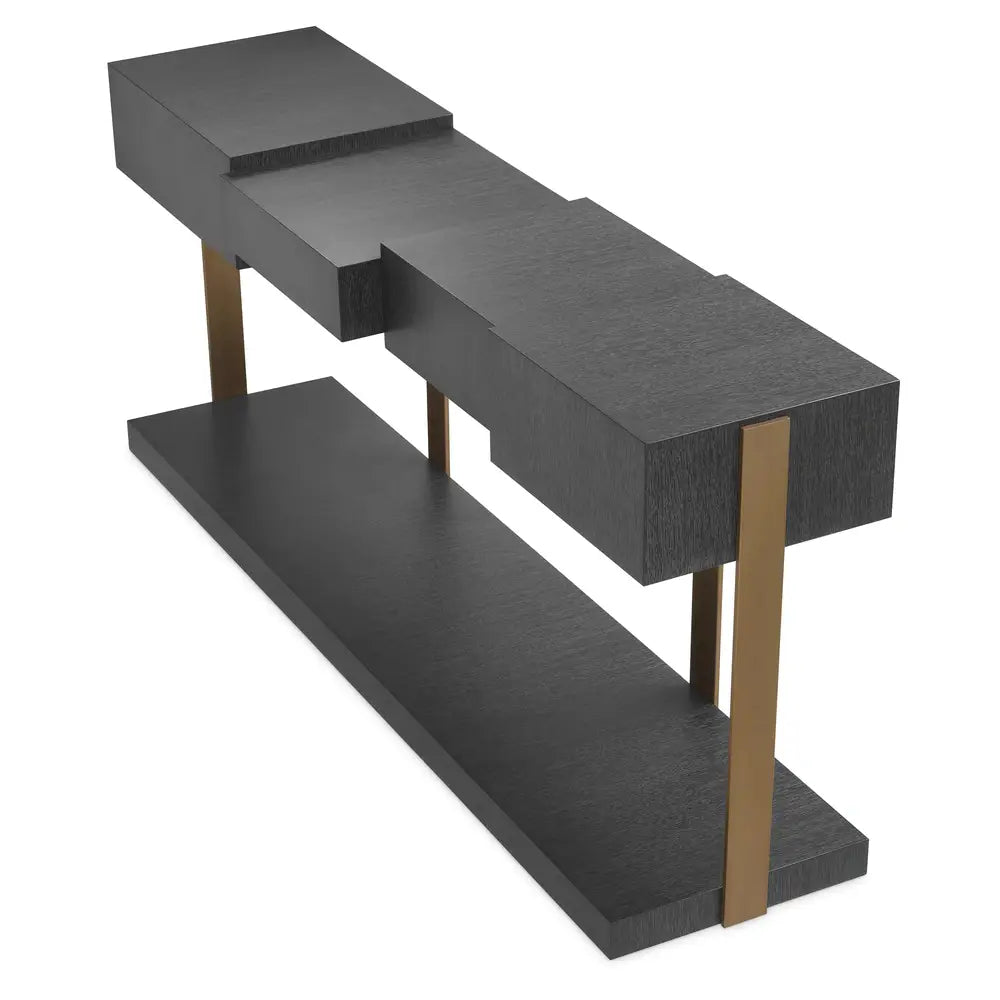 Product photograph of Eichholtz Nerone Console Table In Charcoal Grey Oak Veneer from Olivia's.