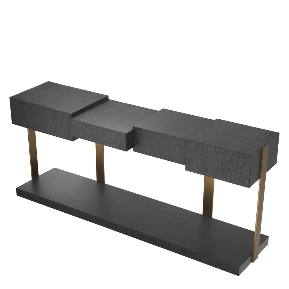 Product photograph of Eichholtz Nerone Console Table In Charcoal Grey Oak Veneer from Olivia's.