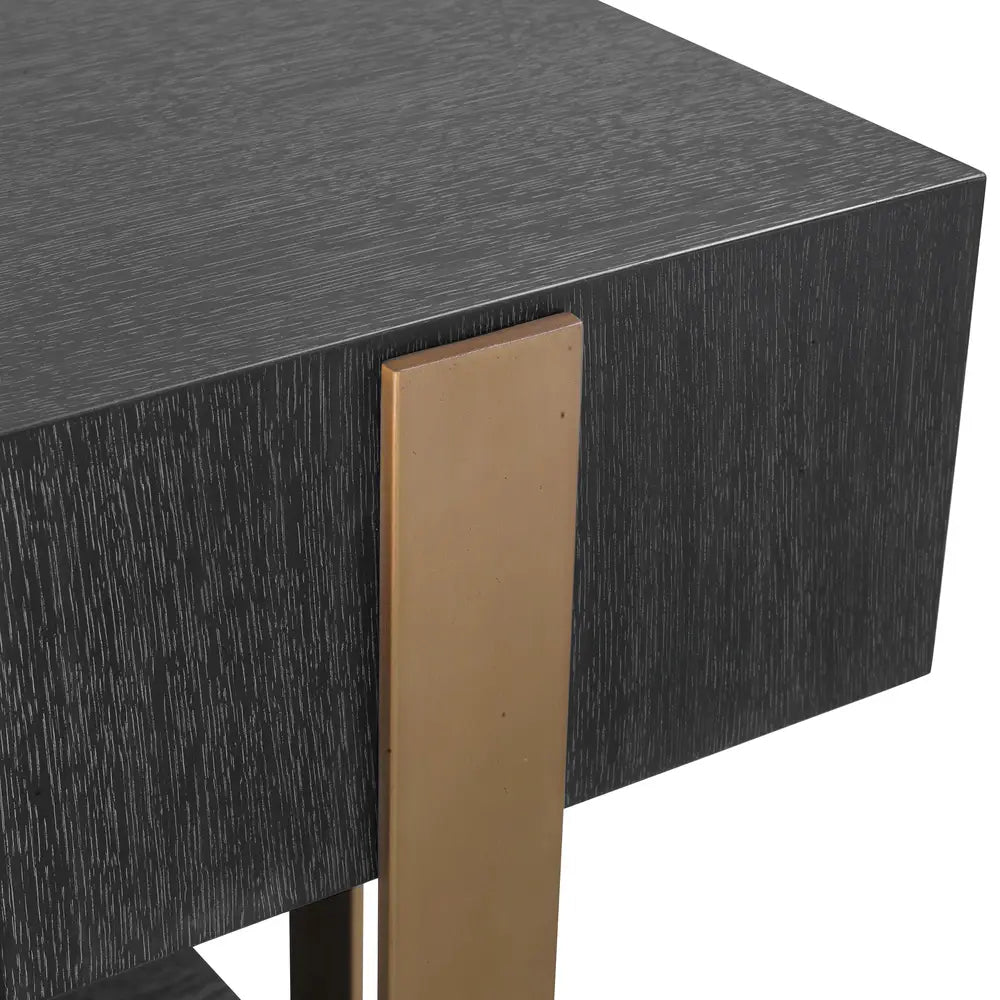 Product photograph of Eichholtz Nerone Console Table In Charcoal Grey Oak Veneer from Olivia's.