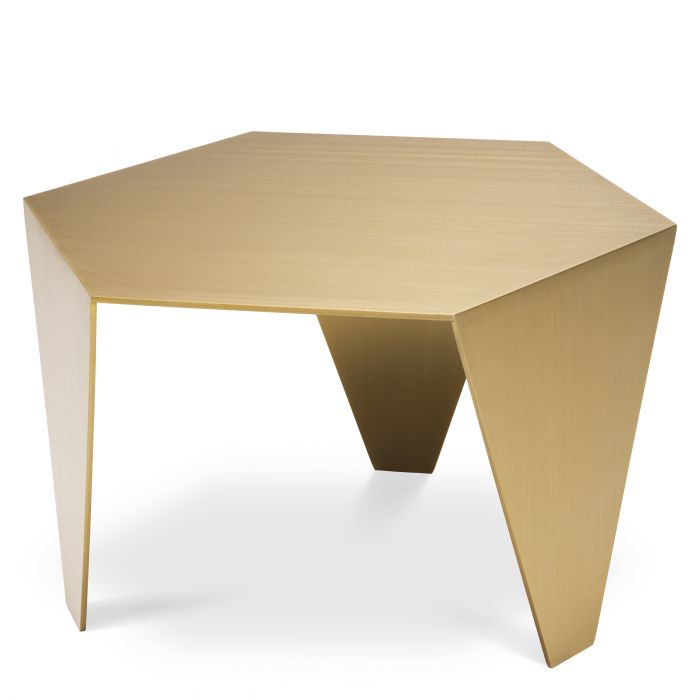 Eichholtz Metro Chic Side Table In Brushed Brass Finish