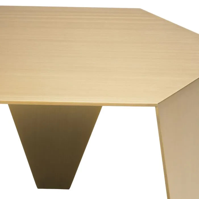 Product photograph of Eichholtz Metro Chic Side Table In Brushed Brass Finish from Olivia's.