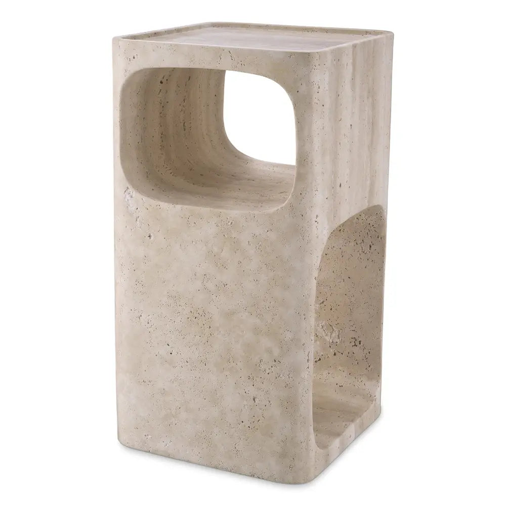 Product photograph of Eichholtz Adler Side Table In Travertine from Olivia's