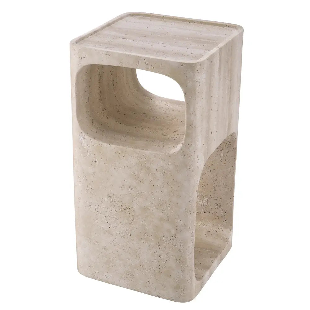 Product photograph of Eichholtz Adler Side Table In Travertine from Olivia's.