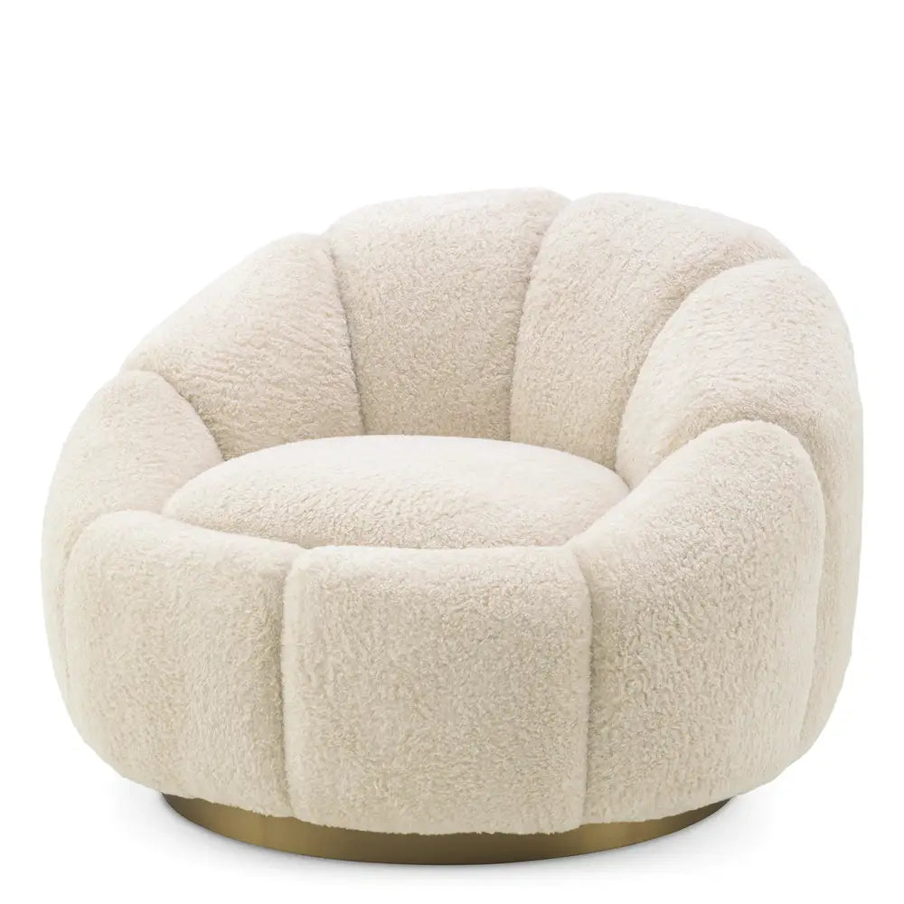Product photograph of Eichholtz Inger Swivel Chair In Brisbane Cream from Olivia's