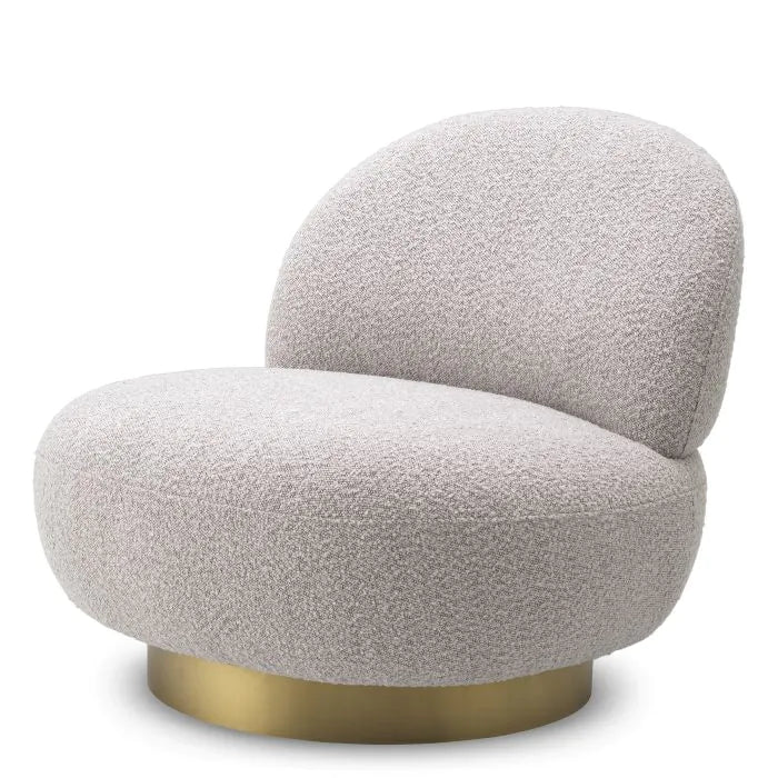 Eichholtz Clment Swivel Chair In Boucl Grey