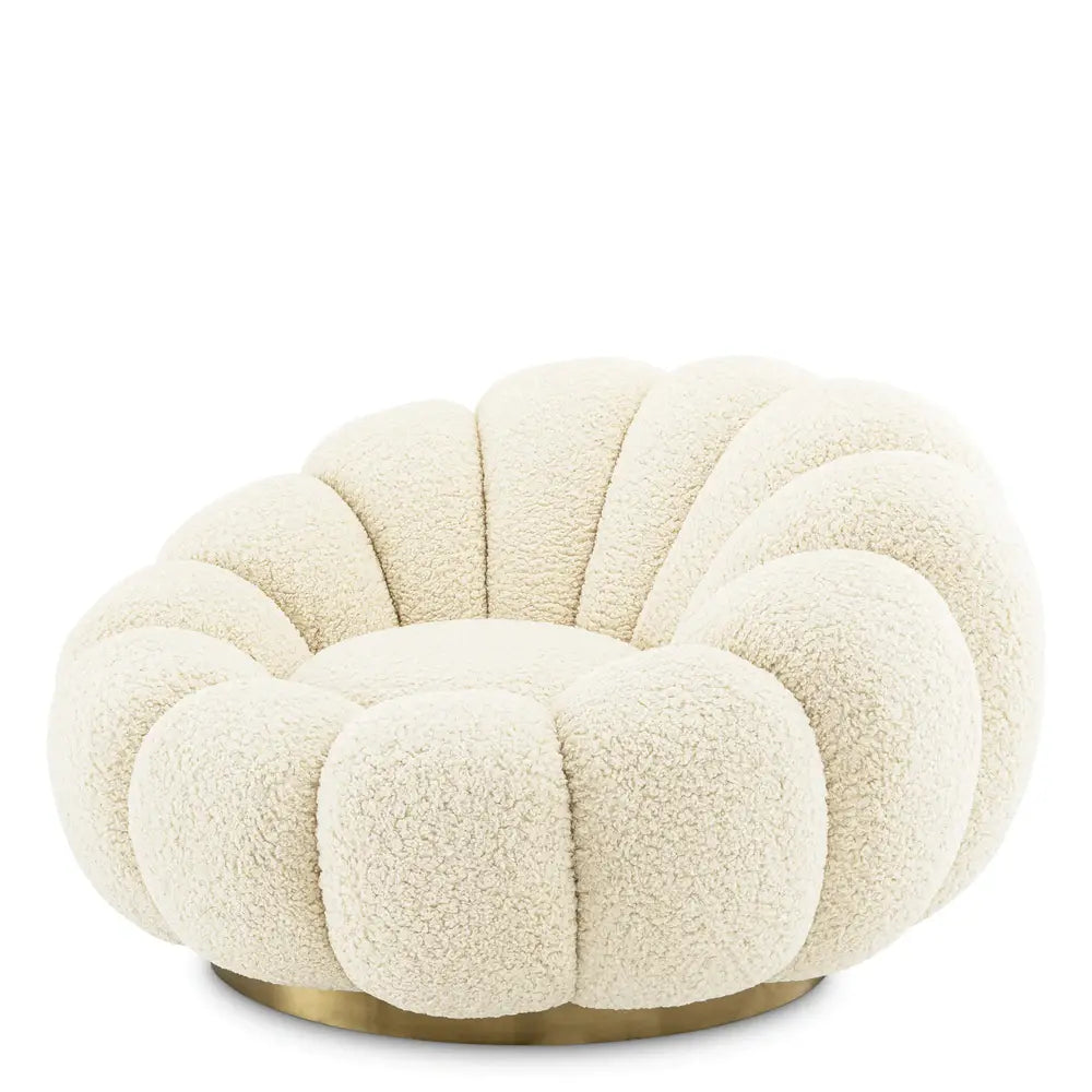 Eichholtz Mello Swivel Chair In Faux Shearling