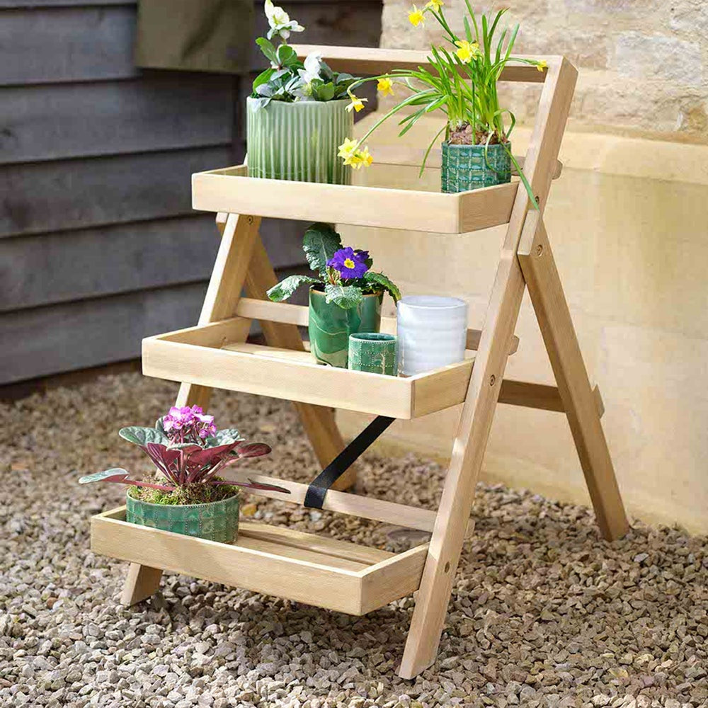 Product photograph of Garden Trading Titchberry Folding Plant Stand Small Natural from Olivia's.