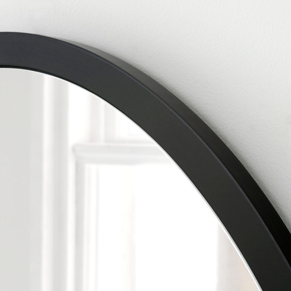 Product photograph of Olivia S Amara Oval Wall Mirror In Black from Olivia's.