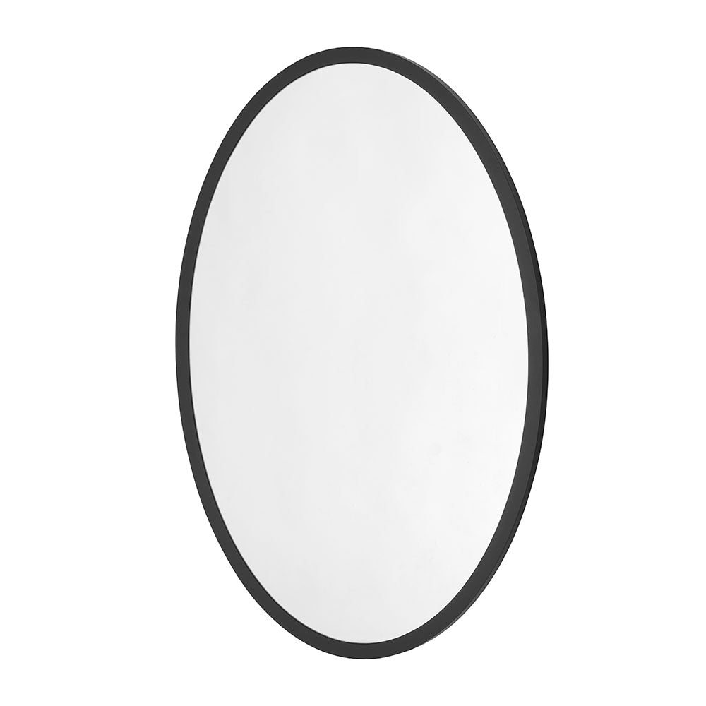 Product photograph of Olivia S Amara Oval Wall Mirror In Black from Olivia's