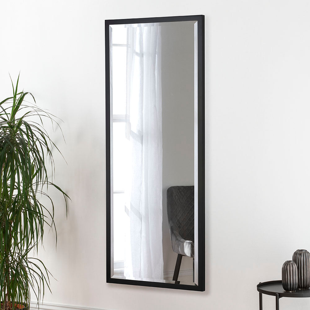 Product photograph of Olivia S Amara Rectangular Mirror In Black 48 X 18 from Olivia's.