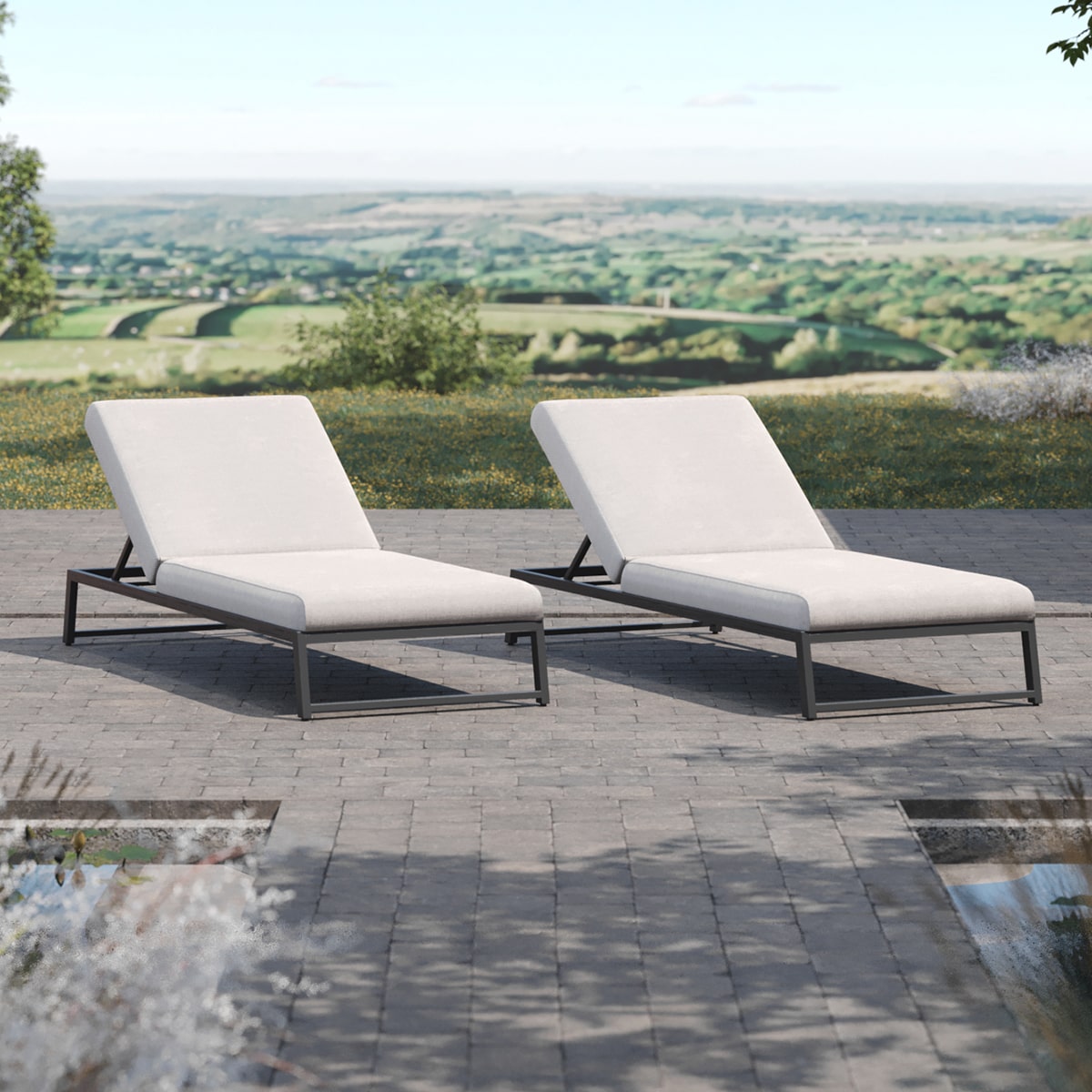 Product photograph of Maze Outdoor Allure Sunlounger In Oatmeal from Olivia's.