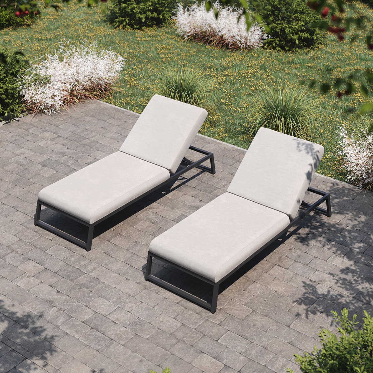 Product photograph of Maze Outdoor Allure Sunlounger In Oatmeal from Olivia's.