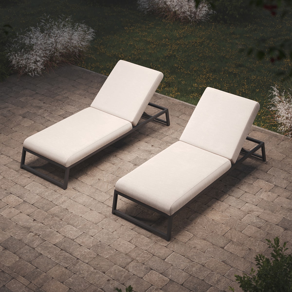 Product photograph of Maze Outdoor Allure Sunlounger In Oatmeal from Olivia's.