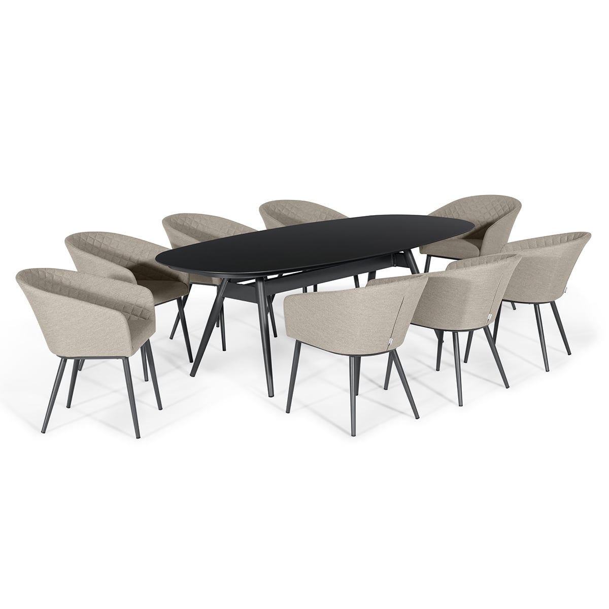 Product photograph of Maze Outdoor Ambition Oval Dining Set In Oatmeal 6 Seater from Olivia's.