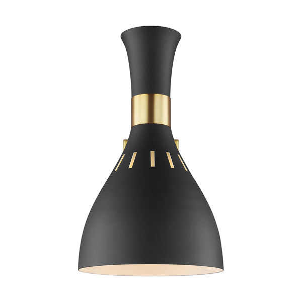 Product photograph of Elstead Joan 1 Light Wall Light Midnight Black And Burnished Brass Outlet from Olivia's.