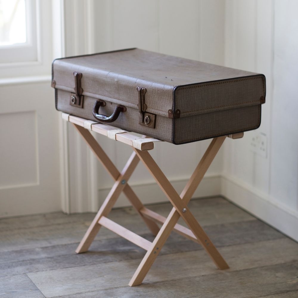 Product photograph of Garden Trading Weekend Folding Luggage Rack from Olivia's.