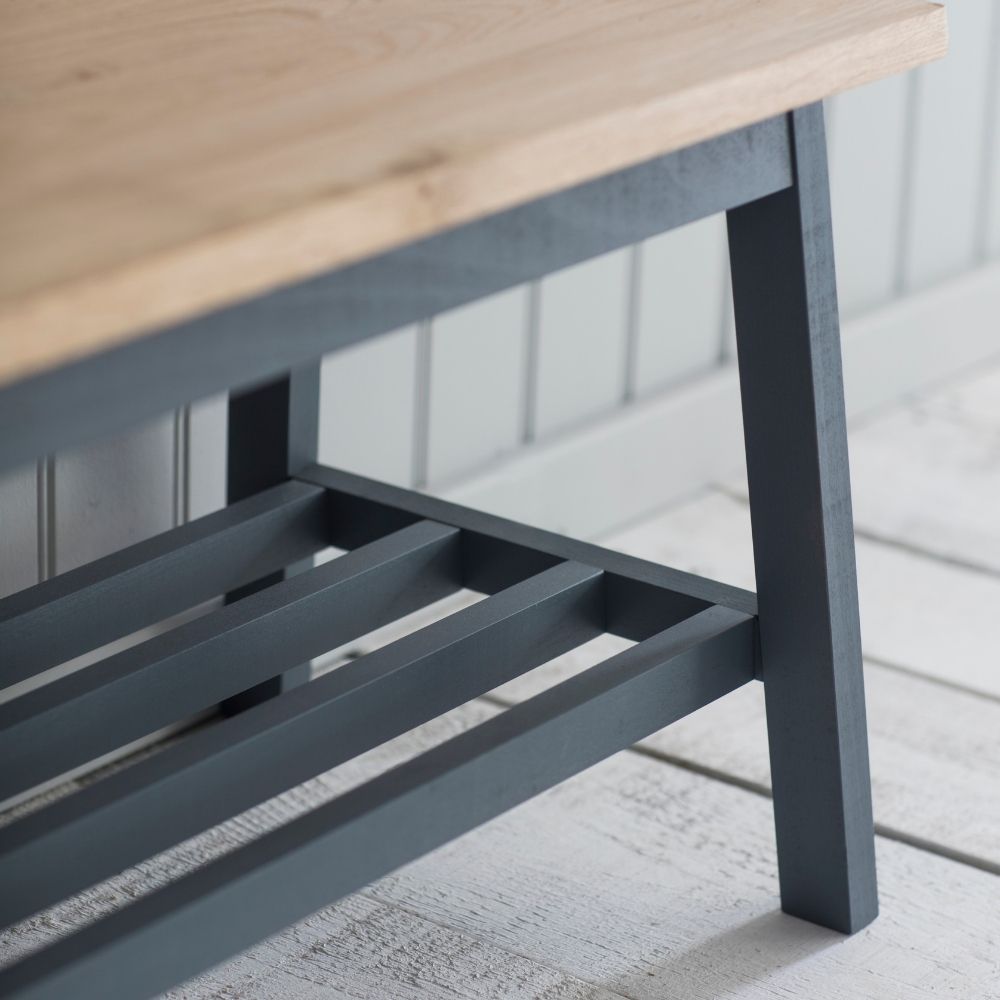 Product photograph of Garden Trading Oak Beech Clockhouse Hallway Bench In Black from Olivia's.