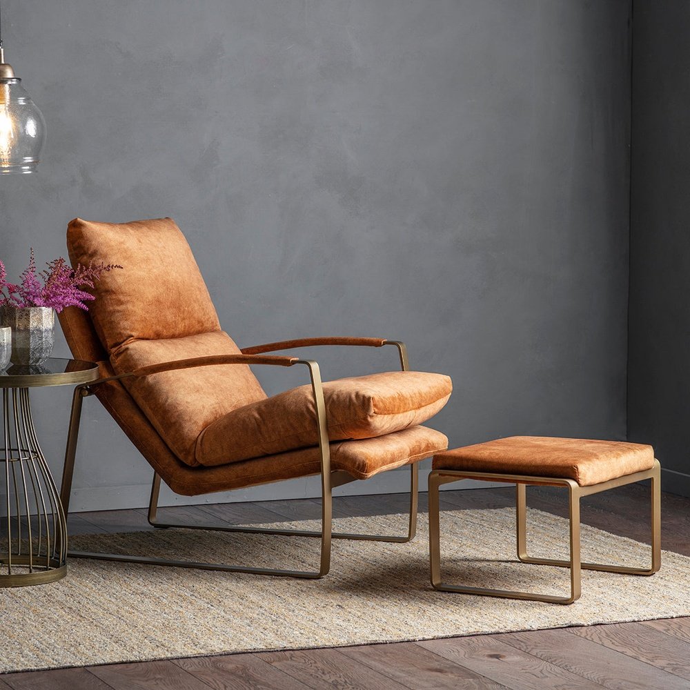 Product photograph of Gallery Interiors Fabien Ochre Occasional Chair from Olivia's.