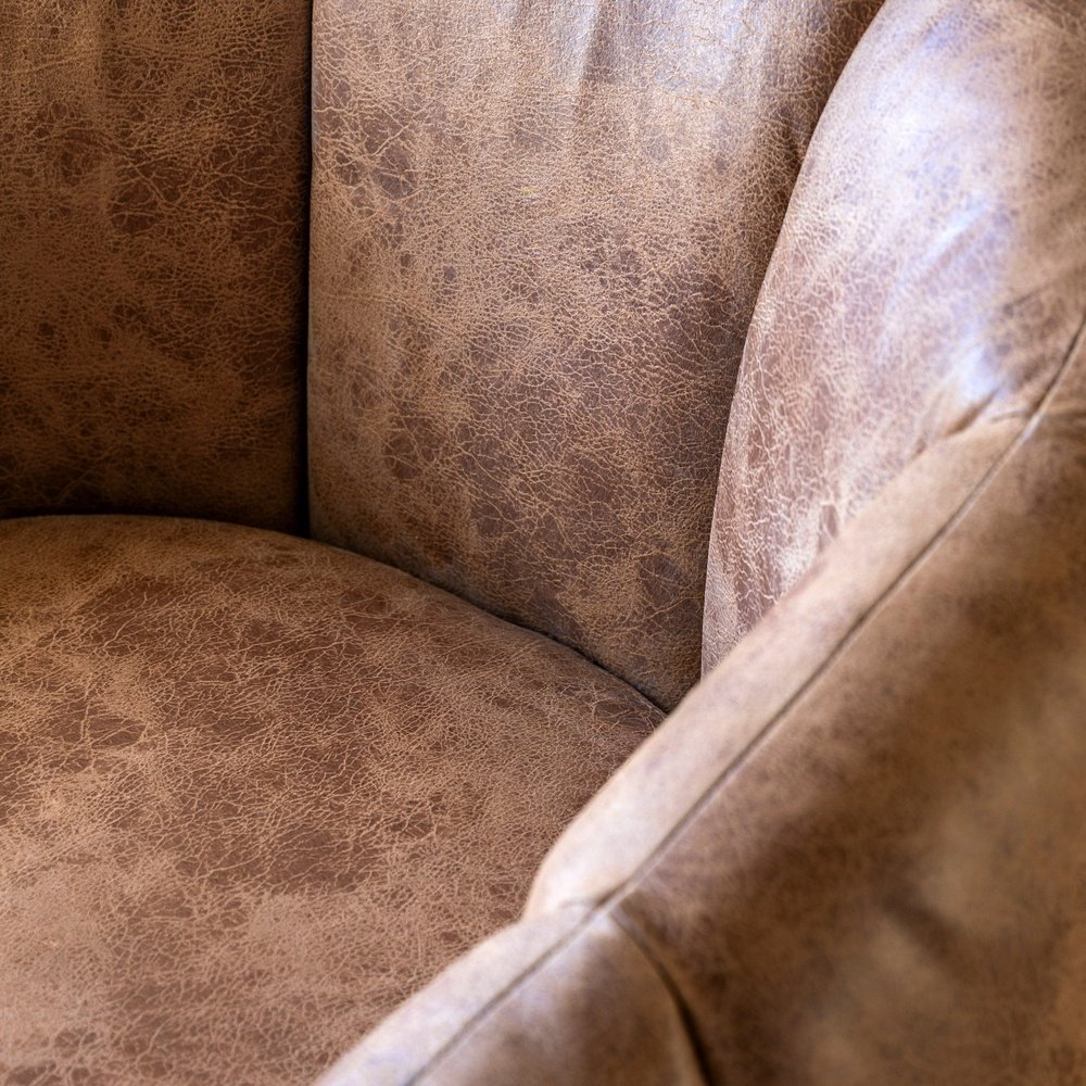 Product photograph of Gallery Interiors Oxford Tub Chair In Antique Tan Leather from Olivia's.