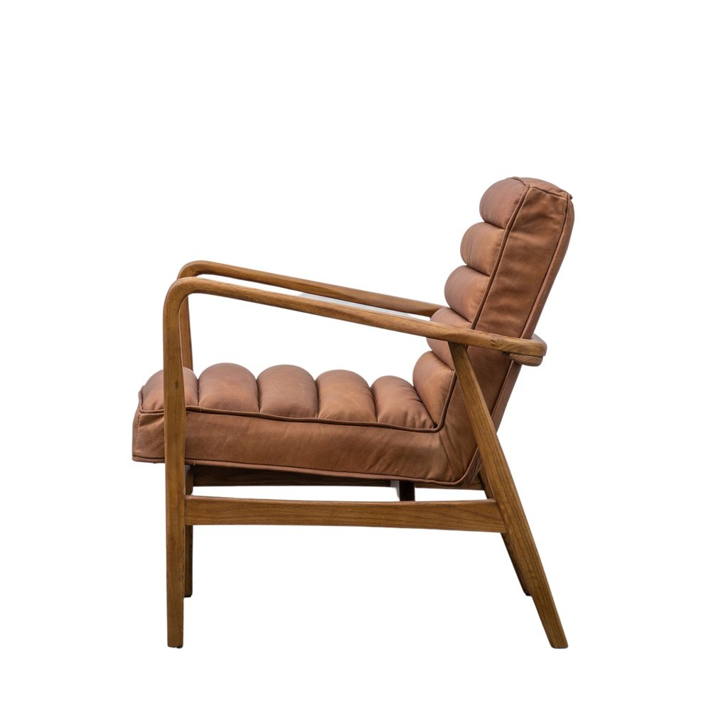 Product photograph of Gallery Interiors Datsun Occasional Chair In Vintage Brown from Olivia's.