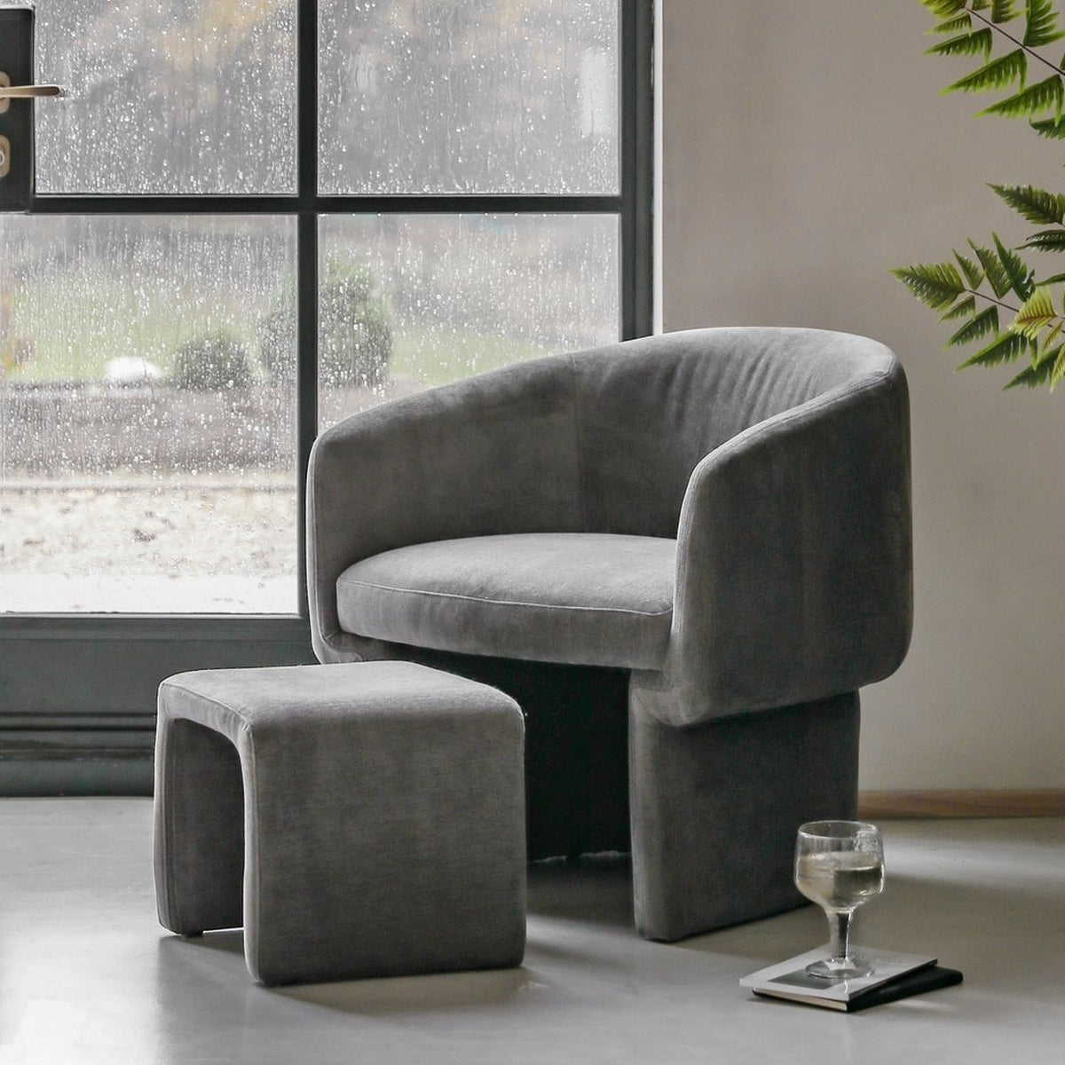 Product photograph of Gallery Interiors Alaric Armchair In Anthracite from Olivia's.