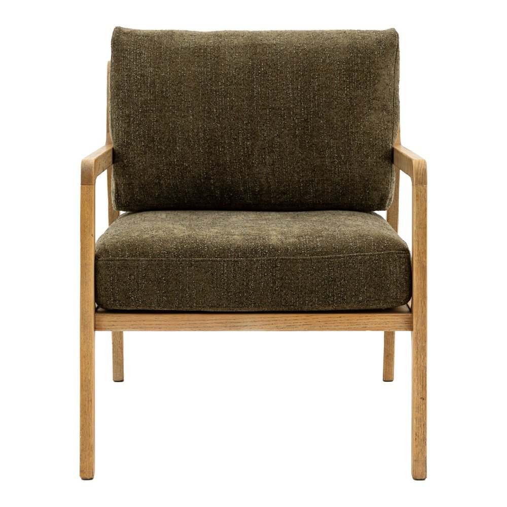 Product photograph of Gallery Interiors Vesper Armchair In Moss Green from Olivia's