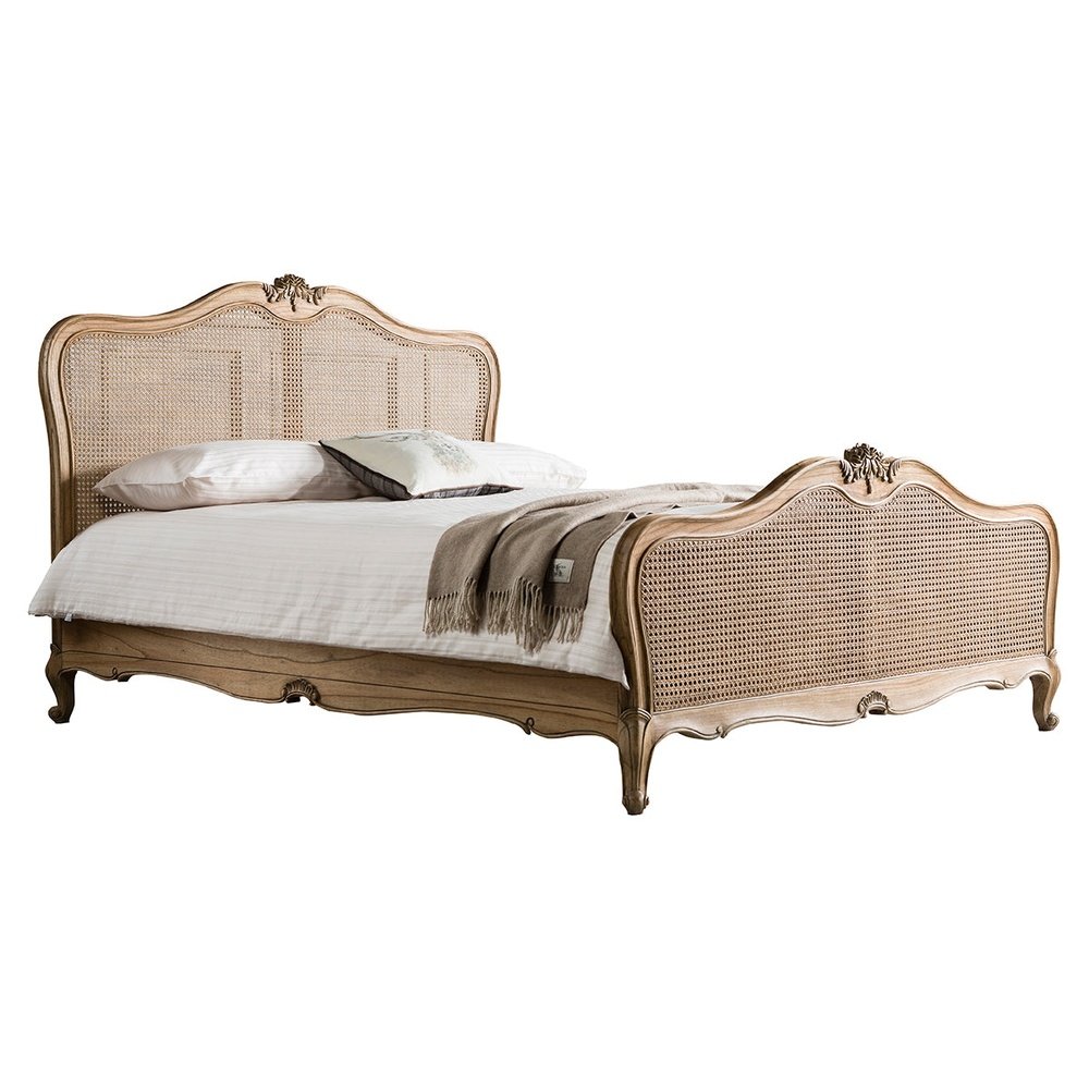 Product photograph of Gallery Interiors Chic Super King Cane Bed In Weathered Wood from Olivia's