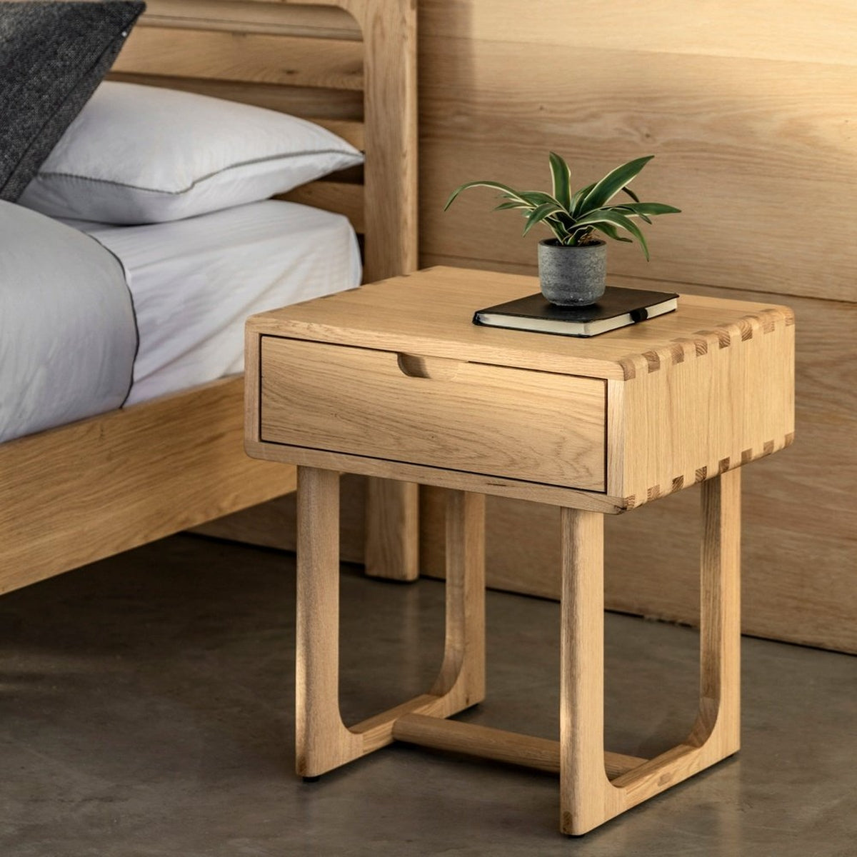 Product photograph of Gallery Interiors Croft 1 Drawer Bedside In Natural from Olivia's.