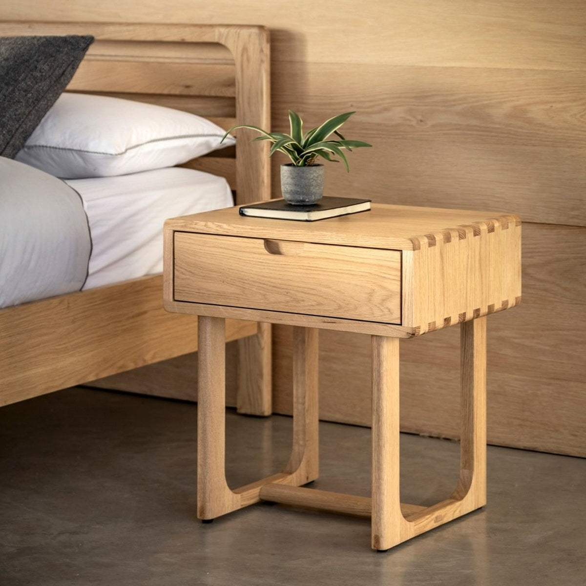 Product photograph of Gallery Interiors Croft 1 Drawer Bedside In Natural from Olivia's.