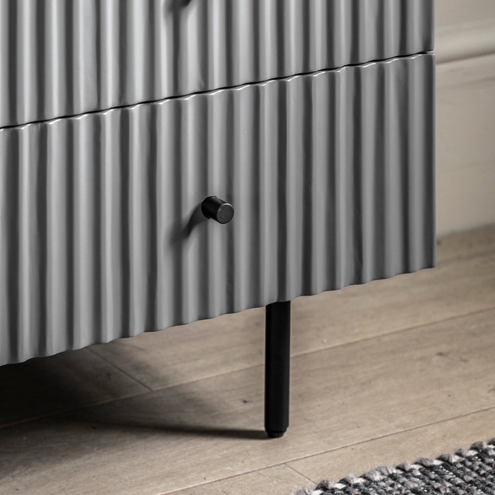 Product photograph of Gallery Interiors Denton 3 Drawer Chest In Grey from Olivia's.