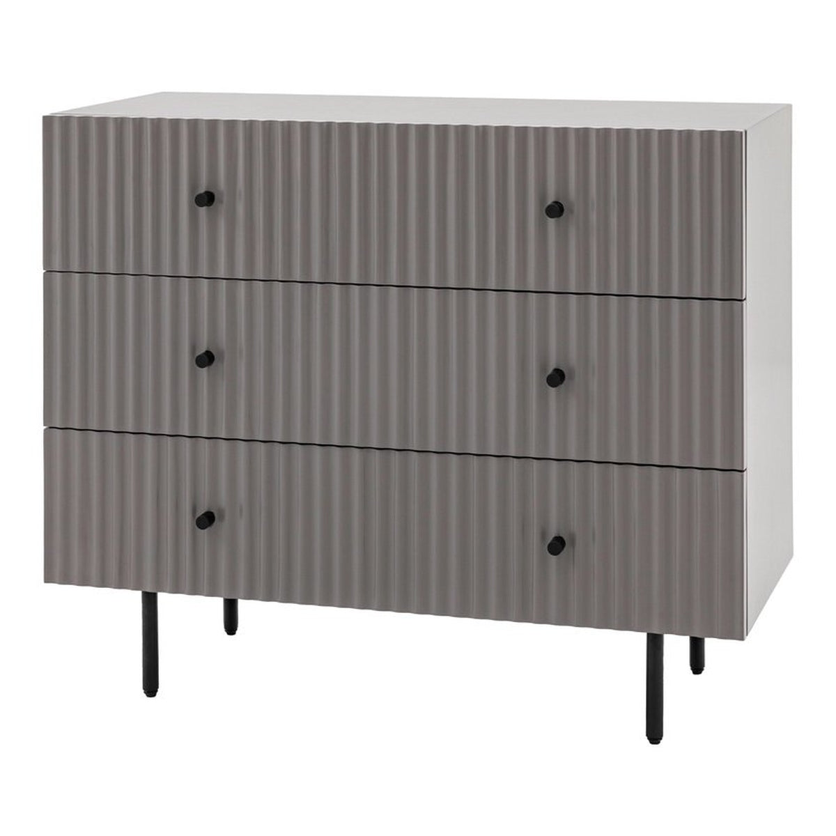 Product photograph of Gallery Interiors Denton 3 Drawer Chest In Grey from Olivia's.