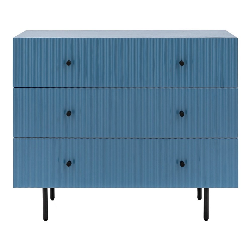 Product photograph of Gallery Interiors Denton 3 Drawer Chest In Blue from Olivia's