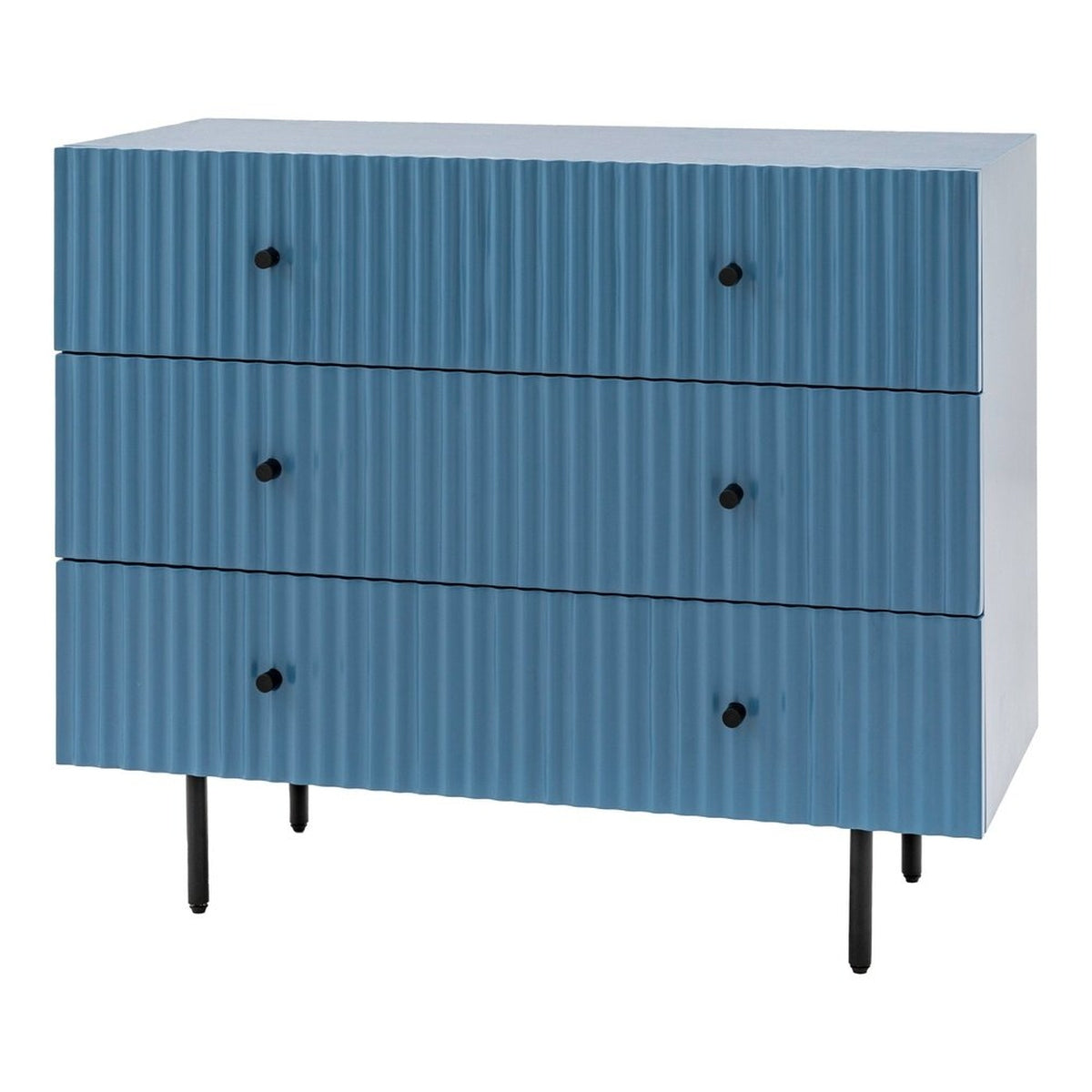 Product photograph of Gallery Interiors Denton 3 Drawer Chest In Blue from Olivia's.