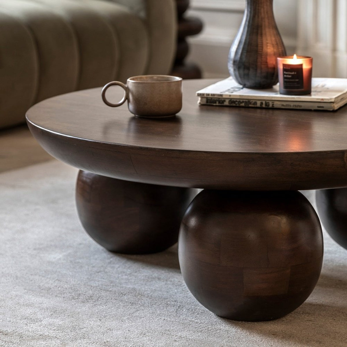 Product photograph of Olivia S Studio Sable Round Coffee Table from Olivia's.